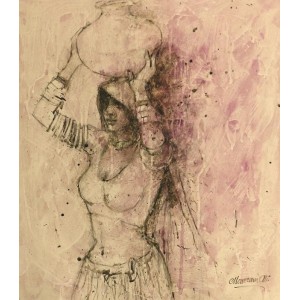 Moazzam Ali, 21 X 24 Inches, Watercolour Drawing on Paper, Figurative Painting, AC-MOZ-031